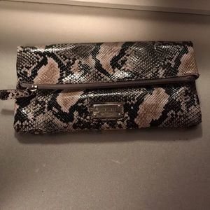 Snake print clutch